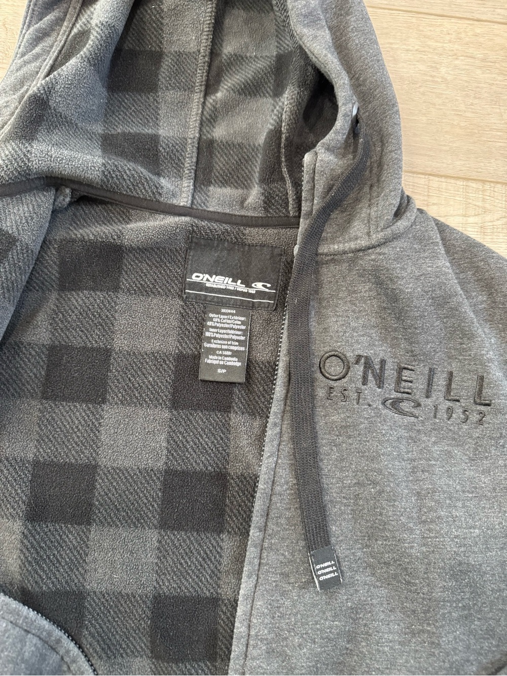 O'Neill Men's Dark Charcoal Full-Zip Hoodie - Picture 2 of 4